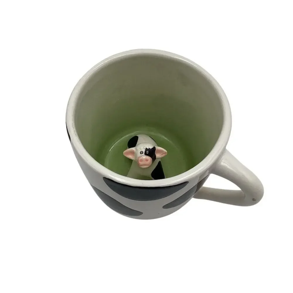 Cute Cow‎ Ceramic Coffee Mug 12 oz with 3D Cow Inside